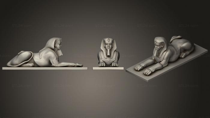 Figurines lions tigers sphinxes (Human Sphinx, STKL_0279) 3D models for cnc